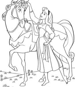 10张《睡美人》公主和仙女教母王子卡通涂色图片免费下载