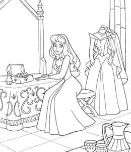 8张优雅迷人的《睡美人》奥罗拉公主卡通涂色图片免费下载
