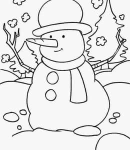 10张孩子们最喜爱的好玩的堆雪人游戏涂色图片下载！