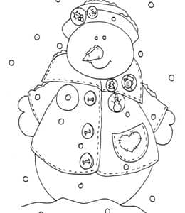 谁的雪人更有趣？10张形态各异的白胖胖的雪人涂色图片！