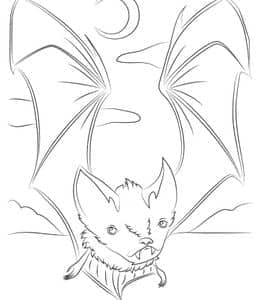 11张有趣的拍打翅膀的蝙蝠卡通涂色简笔画免费下载