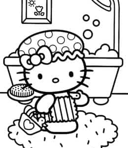 全世界最可爱的小猫咪！13张Hello Kitty主题涂色卡通简笔画下载！