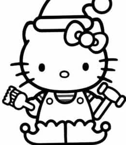 12张适合全年龄的Hello Kitty凯蒂可爱公主涂色图片免费下载！