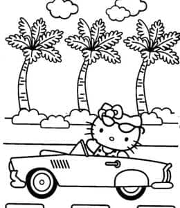 10张可爱凯蒂猫Hello Kitty和朋友们卡通涂色大全免费下载