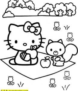 10张世界上最受欢迎的小猫咪凯蒂猫免费涂色图片大全！