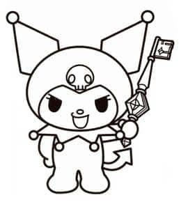 8张Hello Kitty凯蒂猫和Kuromi酷洛米涂色卡通涂色图片免费下载！