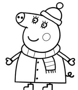 12张3到6岁孩子们最喜欢的《小猪佩奇》卡通涂色简笔画！