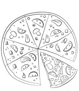 最完美的披萨！12张蘑菇蔬菜水果披萨卡通涂色简笔画！