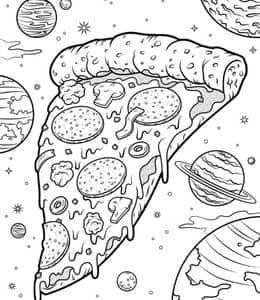 11张幽默的披萨厨师和多汁美味的披萨美食涂色简笔画！