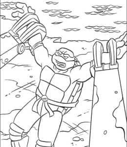 10张《忍者神龟》最强忍者和最大反派施莱德卡通涂色图片免费下载！