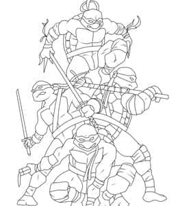 9张老鼠大师和忍者神龟最棒的底下忍者卡通涂色图片！