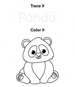 Trace and color Panda！11张为孩子们准备的英文字母描红练习题！