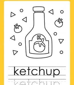 K is for kefchup. 10张有趣的美食主题英文单词描红练习题！