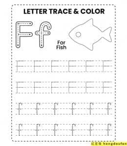 Letter trace & color！13张带有笔顺的英文大小写字母描红作业下载