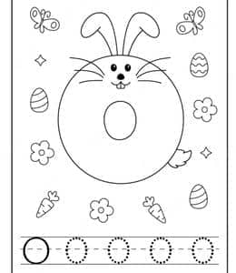 13张小孩子们都喜欢的有着兔子耳朵的字母涂色描红练习作业题！