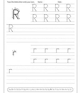 9张rstuv更多英文大小写字母描红练习题免费下载！