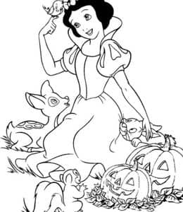 12张经典角色白雪公主僵尸新娘万圣节主题填色图片免费下载！