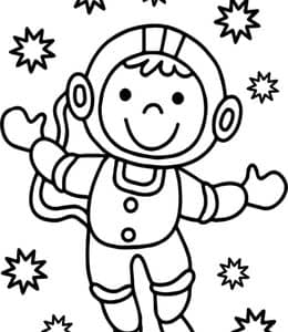 11张小小宇航员外星人火箭科幻儿童涂色简笔画！