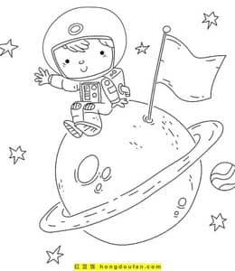 我是小小宇航员！9张可爱的宇航员小朋友卡通涂色科幻画！
