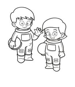 10张探索神秘宇宙的宇航员工程师科幻主题儿童涂色简笔画！