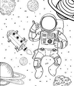 探索外太空！10张外星人宇航员星系宇宙卡通涂色简笔画！