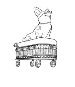 11张快乐小精灵宠物犬柯基主题涂色简笔画！