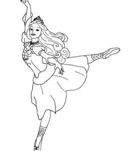 梦幻般的视觉体验！10张跳芭蕾的芭比公主有趣的可爱女孩子卡通涂色图片！