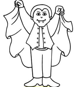 11张万圣节月夜下的吸血鬼德古拉涂色免费图纸下载！