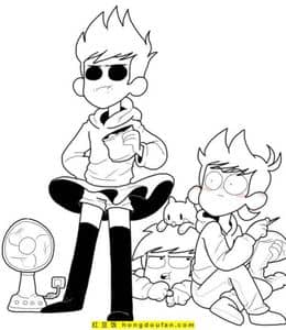 10张《Eddsworld》对可口可乐和培根有着强烈的迷恋的男孩子卡通涂色图片!