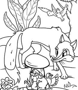 狐狸和兔子的童话故事！10张秋天森林中可爱的狐狸卡通涂色图片！