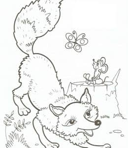 12张童话故事中狡猾的漂亮狐狸和狼涂色图片免费下载！