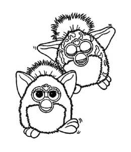 11张可以变化表情的Furby菲比精灵玩具免费涂色图片！