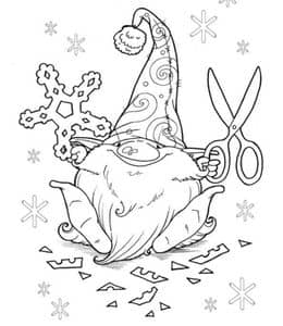 10张善良的小矮人制作圣诞礼物主题涂色图片下载