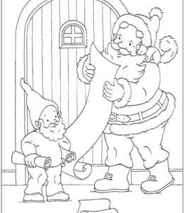 12张善良快乐和慷慨的圣诞老人和圣诞小精灵涂色图片下载！