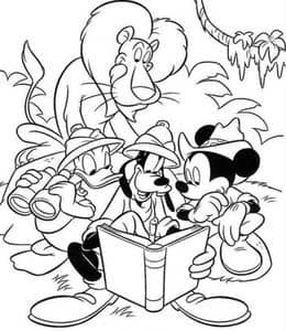 跟着米老鼠去丛林冒险！10张幼儿动画片《米奇妙妙屋》涂色大全！