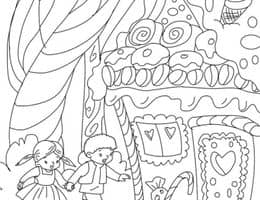 共享欢乐时刻！10张为孩子们准备的糖果屋美食涂色图片