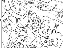 10张《重力瀑布》冒险小镇个性角色卡通涂色图片～！