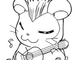 12张毛茸茸的仓鼠宠物动画片主题涂色图片免费下载！