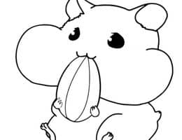 11张爱吃小瓜子的可爱小仓鼠《哈姆太郎》动画涂色图片！