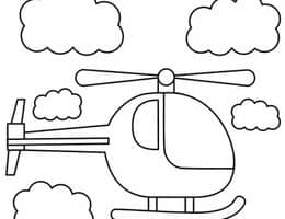 14张不同风格的有趣且简单的直升飞机卡通简笔画！
