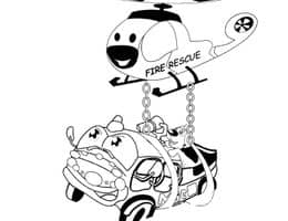 最酷的救火救援飞机！12张英雄的救援直升飞机卡通涂色简笔画！