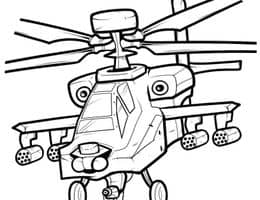 为难孩子们喜欢的飞机卡通！9张直升飞机卡通涂色简笔画！