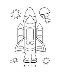 宇宙飞船的有趣事实！10张火箭飞船太空舱儿童简笔画涂色图片！