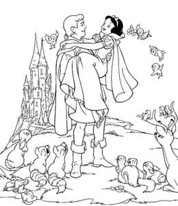10张白雪公主和七个小矮人的童话故事免费涂色图片！