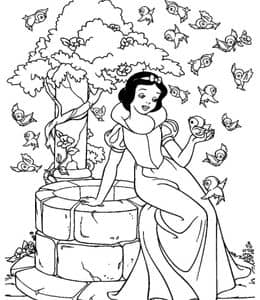 11张《白雪公主》会唱歌的公主经典动画片卡通涂色图片！