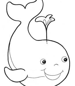 关于巨大鲸鱼的神话故事！12张鲸鱼儿童涂色简笔画免费下载