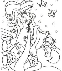 冬天森林中的冰雪女王！8张优雅迷人的公主涂色图片免费下载！