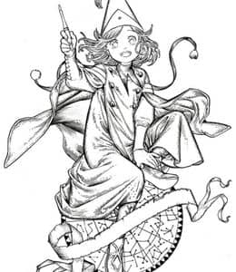 11张有趣的万圣节的魔法师南瓜蝙蝠万圣节主题涂色简笔画