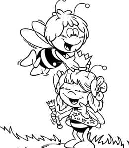 10张动画电影《Maya The Bee》爱冒险的小蜜蜂卡通涂色图片