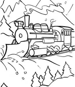 雪国列车！10张火车头火车轻轨玩具涂色图片免费下载！